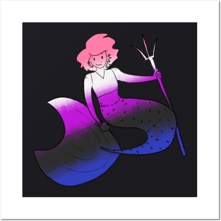 Gender fluid mermaid Posters and Art